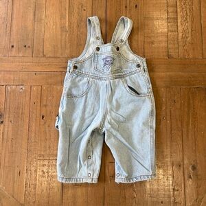 Vintage USA 80s 90s Guess Overalls Baby Infant 9 Months Denim Jean Distressed